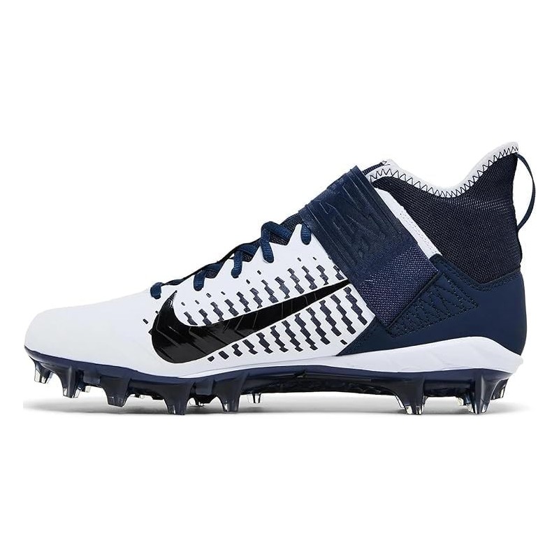 Chaussures de football Nike Alpha Menace Pro 2 Mid (BV3945-102) pour homme Blanc-bleu marine-noir