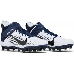 Chaussures de football Nike Alpha Menace Pro 2 Mid (BV3945-102) pour homme Blanc-bleu marine-noir