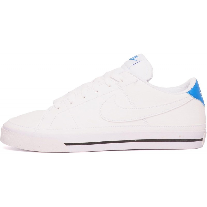 Chaussures Nike Court Legacy Next Nature pour homme (FQ8226-101, blanc/noir/bleu photo)