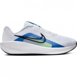 Chaussures de course sur route Nike Downshifter 13 pour homme (extra larges) (FJ1284-103, blanc/bleu étoile/vert Strike/noir)