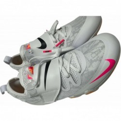 Chaussures d'athlétisme à crampons Nike Zoom PV Elite Pole Vault pour homme Blanc/Orange laser/Hyper rose/Noir AA1204-101