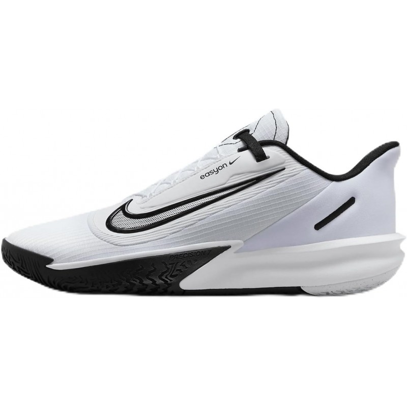 Chaussures de basket-ball Nike Precision 7 EasyOn pour homme (FN0324-101, blanc/noir)