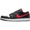 Baskets Air Jordan 1 Low pour homme, noir/rouge feu-blanc