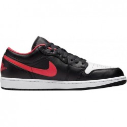 Baskets Air Jordan 1 Low pour homme, noir/rouge feu-blanc