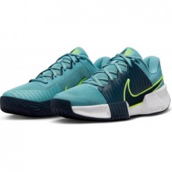 Chaussures de tennis Nike Zoom GP Challenge Pro pour homme sur terre battue (FJ7767-401, denim turquoise/volt/bleu marine armure