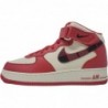 Chaussure de basket-ball Nike Air Force 1 Mid '07 pour homme, ivoire pâle/rouge université