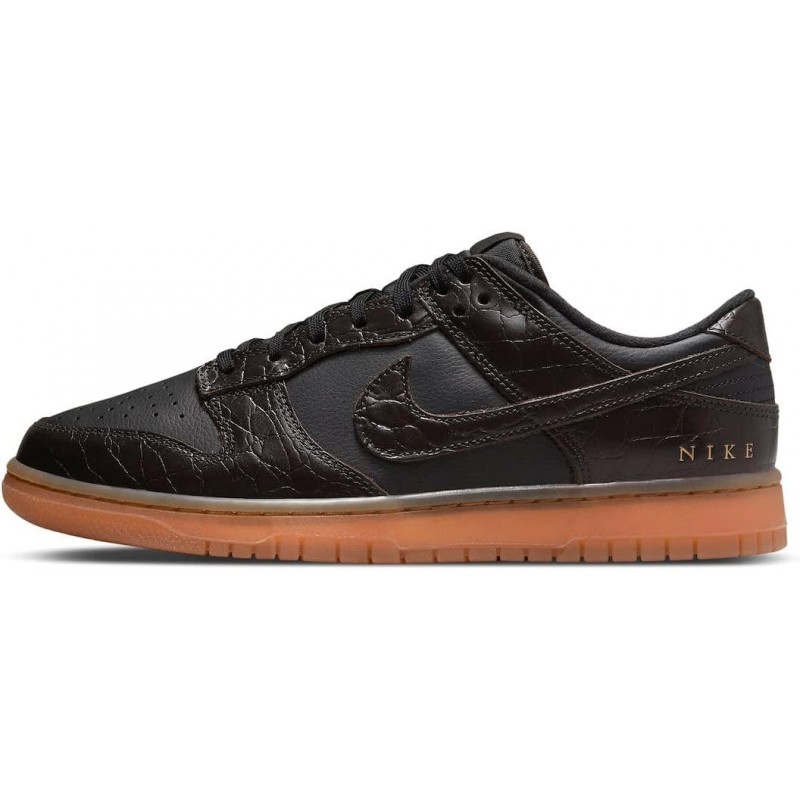 Chaussures de basket-ball Nike Dunk Low Retro pour femmes, velours noir et marron