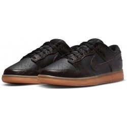 Chaussures de basket-ball Nike Dunk Low Retro pour femmes, velours noir et marron