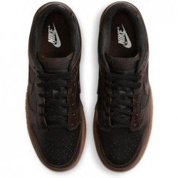 Chaussures de basket-ball Nike Dunk Low Retro pour femmes, velours noir et marron