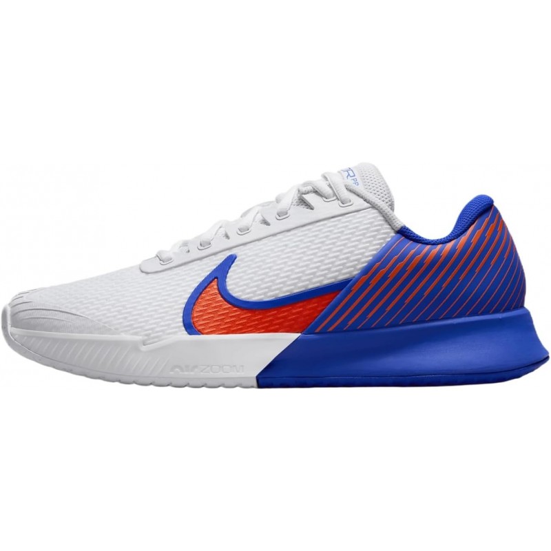 Chaussures de tennis pour terrain dur NikeCourt Air Zoom Vapor Pro 2 pour homme (DR6191-106, blanc/bleu royal/bleu cramoisi)