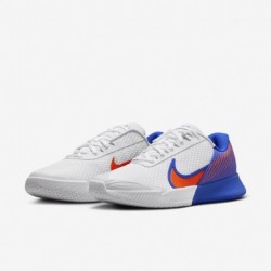 Chaussures de tennis pour terrain dur NikeCourt Air Zoom Vapor Pro 2 pour homme (DR6191-106, blanc/bleu royal/bleu cramoisi)