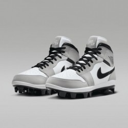 Chaussures de baseball Jordan 1 Retro MCS pour hommes (AV5354-012, gris fumé clair/blanc/noir)