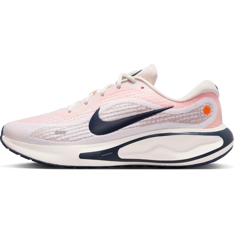 Chaussures de course sur route Nike Journey Run pour homme (FN0228-100, Voile/Orange total/Lever de soleil brûlé/Bleu orage)